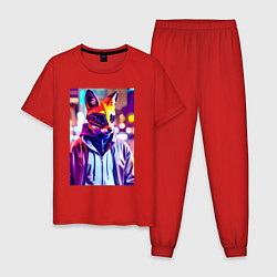 Мужская пижама Cyber fox - neon - city