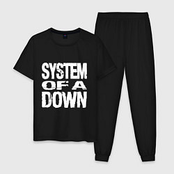 Пижама хлопковая мужская SoD - System of a Down, цвет: черный