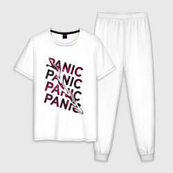 Пижама хлопковая мужская Panic, цвет: белый