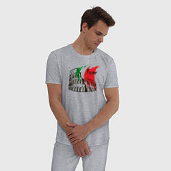 Пижама хлопковая мужская Рим Италия, цвет: меланж — фото 2