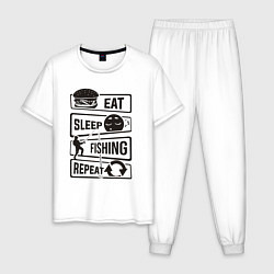 Мужская пижама Eat sleep fishing repeat