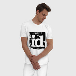 Пижама хлопковая мужская ID software logo, цвет: белый — фото 2