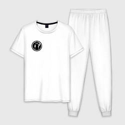 Пижама хлопковая мужская Invictus Gaming лого, цвет: белый