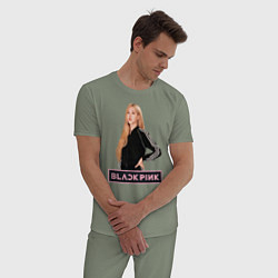 Пижама хлопковая мужская Блэкпинк Роза, цвет: авокадо — фото 2