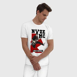 Пижама хлопковая мужская Noize MC - guitarist, цвет: белый — фото 2