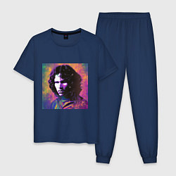 Пижама хлопковая мужская Jim Morrison few color digital Art, цвет: тёмно-синий