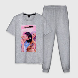 Пижама хлопковая мужская Girl Blackpink, цвет: меланж