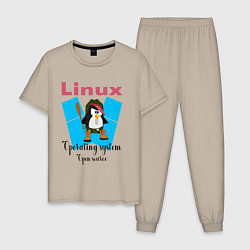Мужская пижама Пингвин линукс в шляпе