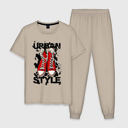Пижама хлопковая мужская Urban Style, цвет: миндальный