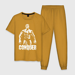 Пижама хлопковая мужская Arnold conquer, цвет: горчичный