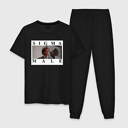 Пижама хлопковая мужская Sigma Male, цвет: черный