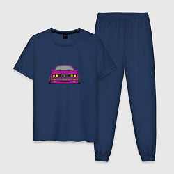 Пижама хлопковая мужская Низкая bmw e30 drift stance, цвет: тёмно-синий