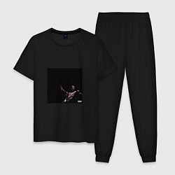 Пижама хлопковая мужская Трэвис Скотт - альбом utopia, цвет: черный