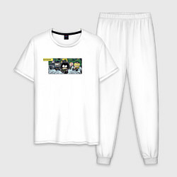 Пижама хлопковая мужская Комикс Южный парк арт, цвет: белый