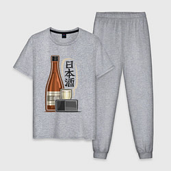 Пижама хлопковая мужская Саке, цвет: меланж