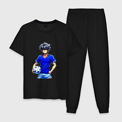 Мужская пижама Футболист в синей майке