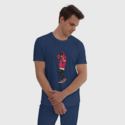 Пижама хлопковая мужская Парень на стиле, цвет: тёмно-синий — фото 2