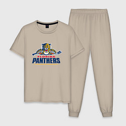 Пижама хлопковая мужская Florida panthers - hockey team, цвет: миндальный