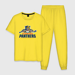 Пижама хлопковая мужская Florida panthers - hockey team, цвет: желтый