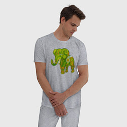 Пижама хлопковая мужская Зелёный слон, цвет: меланж — фото 2