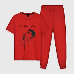 Пижама хлопковая мужская Йен Кёртис Joy Division, цвет: красный