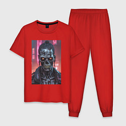 Мужская пижама Зомби зловещий скелет киберпанк