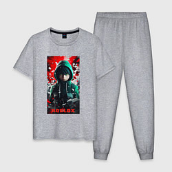 Пижама хлопковая мужская Ninja Roblox, цвет: меланж