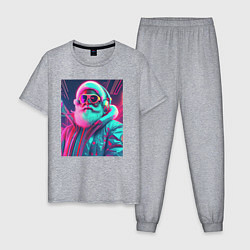 Мужская пижама Модный Санта в неоновом свете