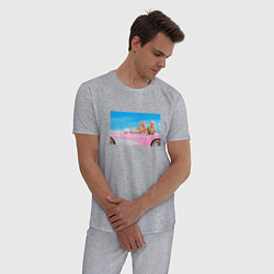 Пижама хлопковая мужская Барби 2023, цвет: меланж — фото 2