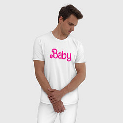 Пижама хлопковая мужская Ребенок Барби, цвет: белый — фото 2