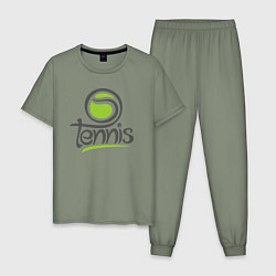 Пижама хлопковая мужская Tennis ball, цвет: авокадо