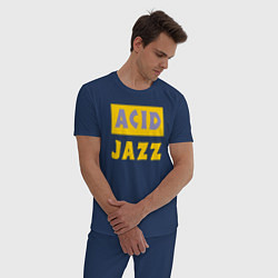 Пижама хлопковая мужская Acid jazz, цвет: тёмно-синий — фото 2