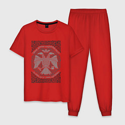 Пижама хлопковая мужская Герб Российской империи, цвет: красный