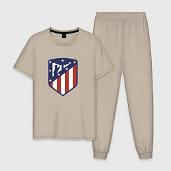 Пижама хлопковая мужская Atletico Madrid FC, цвет: миндальный