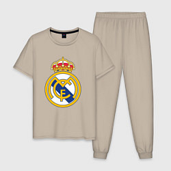 Пижама хлопковая мужская Real madrid fc sport, цвет: миндальный