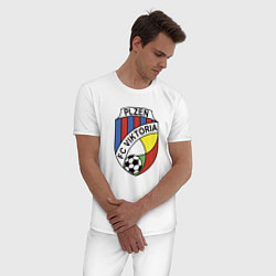 Пижама хлопковая мужская Viktoria fc sport, цвет: белый — фото 2