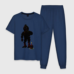 Пижама хлопковая мужская Кошмарная Чика и Мистер Пирожное, цвет: тёмно-синий