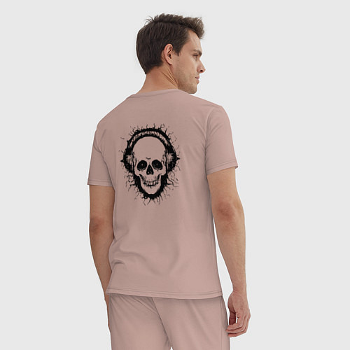 Мужская пижама Смеющийся череп / Пыльно-розовый – фото 4