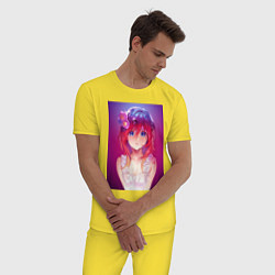 Пижама хлопковая мужская Anime Girl refflex, цвет: желтый — фото 2