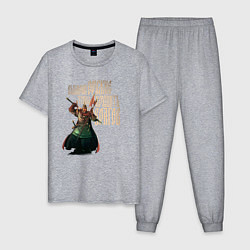 Пижама хлопковая мужская Оружие древних русов, цвет: меланж
