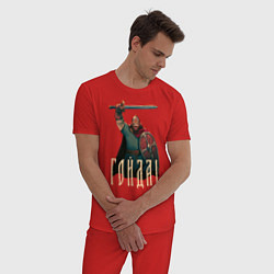 Пижама хлопковая мужская Гойда, цвет: красный — фото 2