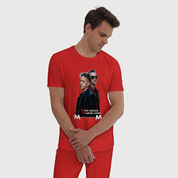 Пижама хлопковая мужская Depeche Mode - Dave Gahan and Martin Gore memento, цвет: красный — фото 2