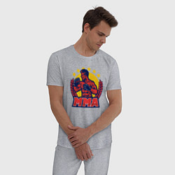 Пижама хлопковая мужская Боец MMA, цвет: меланж — фото 2