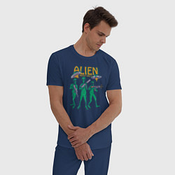 Пижама хлопковая мужская Alien area, цвет: тёмно-синий — фото 2