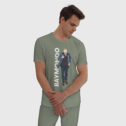 Пижама хлопковая мужская Рэймондо, цвет: авокадо — фото 2