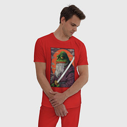 Пижама хлопковая мужская Pepe samurai, цвет: красный — фото 2