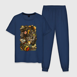 Пижама хлопковая мужская Fallout swag, цвет: тёмно-синий
