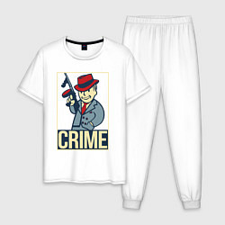 Пижама хлопковая мужская Vault crime, цвет: белый