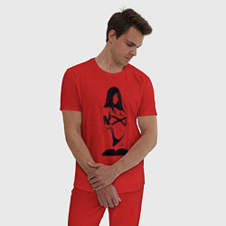 Пижама хлопковая мужская Милая Унохана - Блич, цвет: красный — фото 2