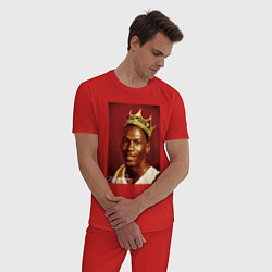Пижама хлопковая мужская Jordan king, цвет: красный — фото 2